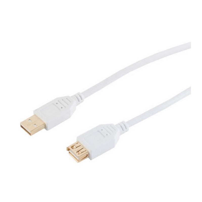 USB Verlängerungs-Kabel Type A Stecker auf Type A Kupplung - Länge: 2 Meter (HIGH SPEED mit vergoldeten Kontakten)
