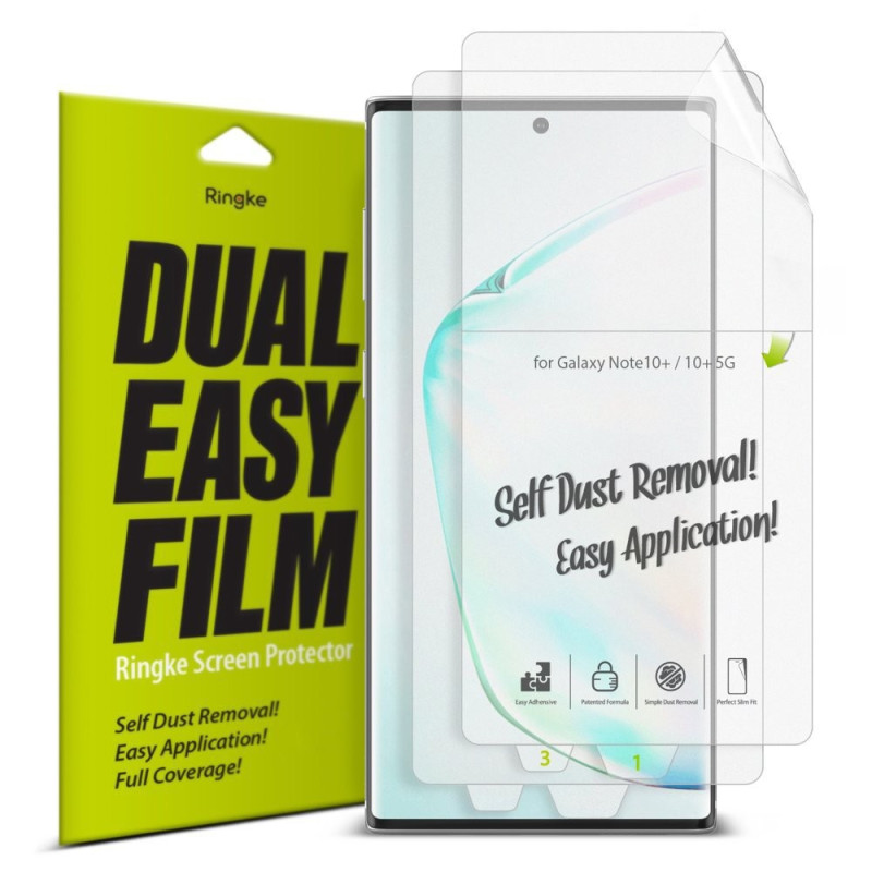 RINGKE Dual Easy Displayschutzfolie (2er Pack) für Samsung Galaxy Note 10 - FINGERPRINT-SENSOR FUNKTIONIERT