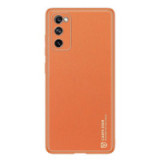 Dux Ducis Yolo elegant case made of soft TPU and PU leather for Samsung Galaxy S20 FE 5G orange