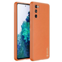 Dux Ducis Yolo elegant case made of soft TPU and PU leather for Samsung Galaxy S20 FE 5G orange