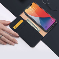 DUX DUCIS Wish Genuine Leather Bookcase type case blue für Apple iPhone 12| iPhone 12 Pro