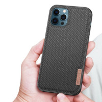 Dux Ducis Fino case covered with nylon material for iPhone 12 Pro / iPhone 12 black
