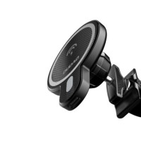 Dudao magnetic car phone holder wireless Qi charger 15 W (MagSafe compatible for iPhone) black (F13)