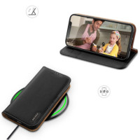 Dux Ducis Hivo Genuine Leather Bookcase type case black für Apple iPhone 13 Pro