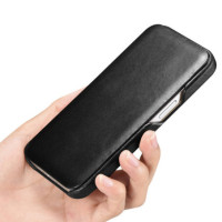 iCARER CURVED EDGE FOLIO ECHTLEDER schwarz für Apple iPhone 13