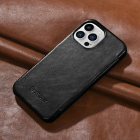 iCARER CURVED EDGE FOLIO ECHTLEDER schwarz für Apple iPhone 13 Pro