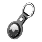 CASE mit Befestigungsring PU-Leder schwarz für Apple Airtag