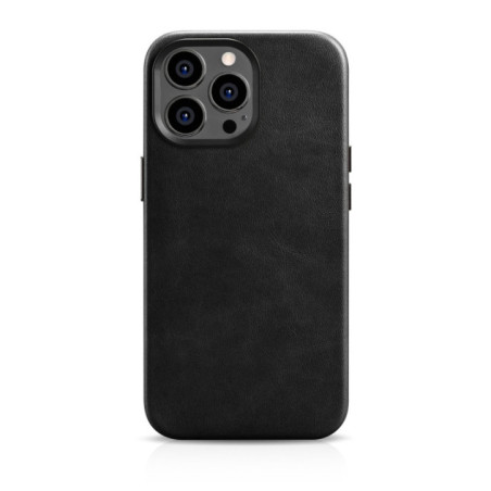 iCarer Oil Wax Premium Leather Case Magnetic Leather Case with MagSafe Black für Apple iPhone 14 Pro Max