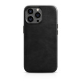 iCarer Oil Wax Premium Leather Case iPhone 14 Pro Magnetic Leather Case with MagSafe Black (WMI14220702-BK)