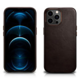 iCarer Oil Wax Premium Real Leather Case (MAGSAFE-kompatibel) coffee für Apple iPhone 13 Pro