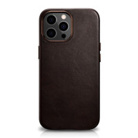 iCarer Oil Wax Premium Real Leather Case (MAGSAFE-kompatibel) coffee für Apple iPhone 13 Pro