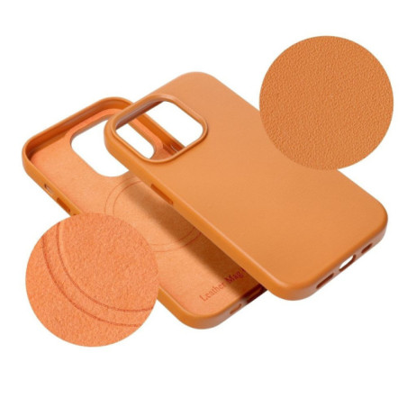 Back-Cover MAGSAFE-kompatibel Leather orange für Apple iPhone 15 Pro