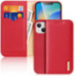 Dux Ducis Hivo Leather Flip Cover Genuine Leather Wallet for Cards and Documents red für Apple iPhone 15