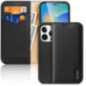 Dux Ducis Hivo Leather Flip Cover Genuine Leather Wallet for Cards and Documents black für Apple iPhone 15 Pro