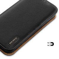 Dux Ducis Hivo Leather Flip Cover Genuine Leather Wallet for Cards and Documents black für Apple iPhone 15 Pro