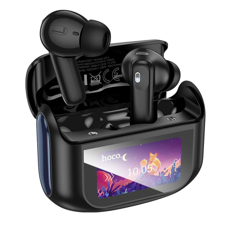 HOCO wireless earphones bluetooth with touch screen TWS ANC + ENC EQ21 midnight black