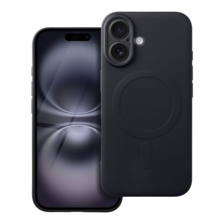 SILICONE MAG COVER case compatible with MagSafe for IPHONE 16 black
