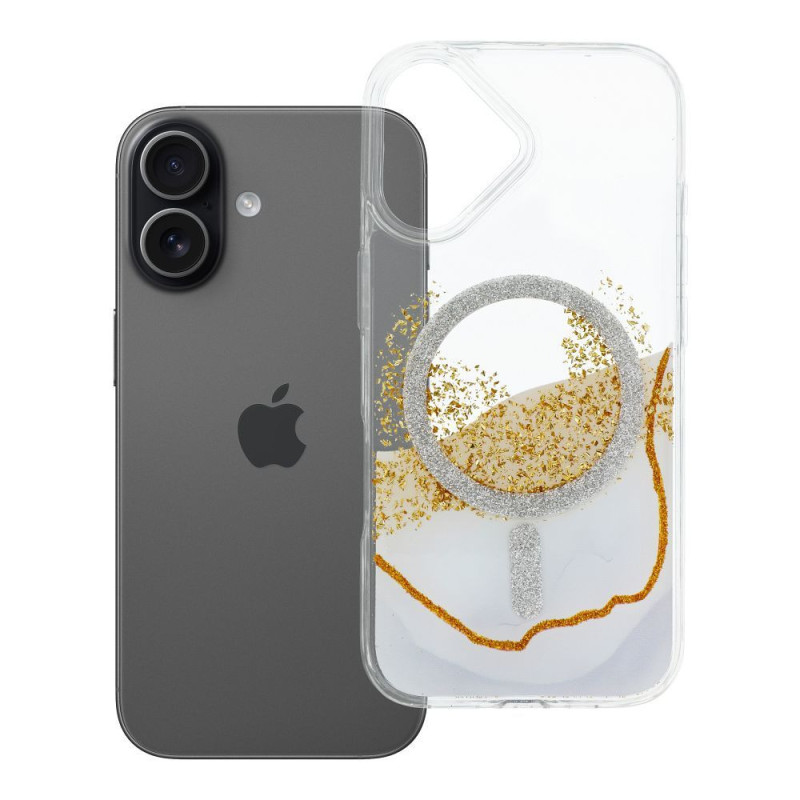 Case for iPhone 17 Golden compatible with MagSafe white