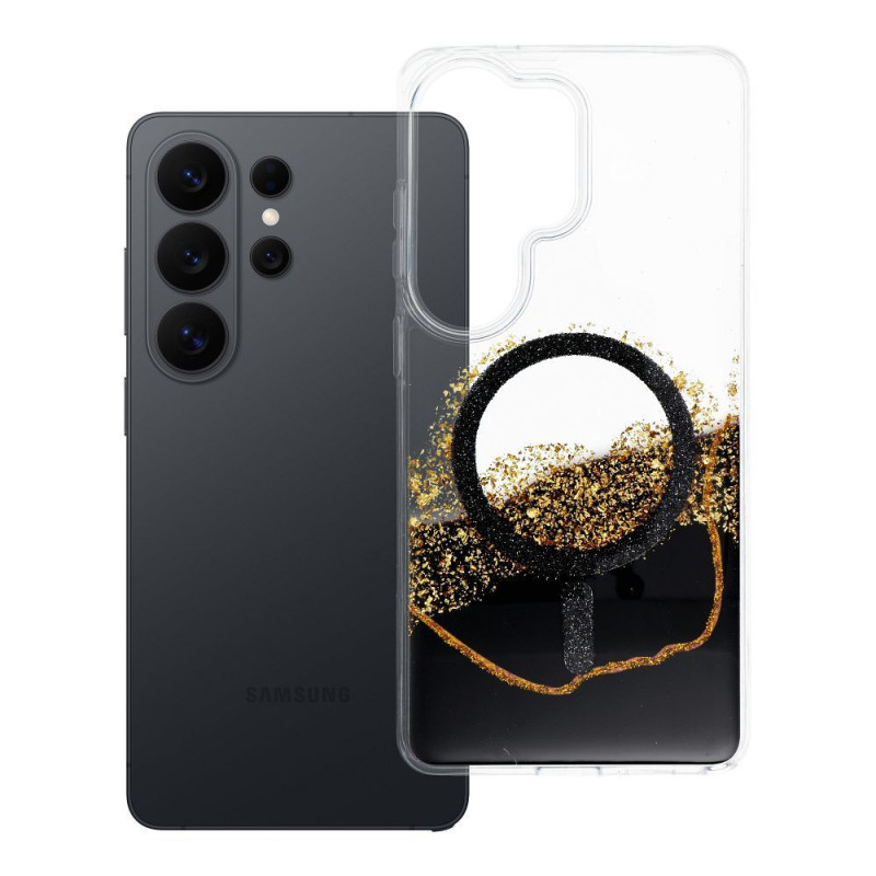 Case for Samsung S26 ULTRA Golden compatible with MagSafe black Case for Samsung S26 ULTRA Golden compatible with MagSafe black