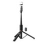 Selfie stick tripod with remote control + LED light Hoco K34 black