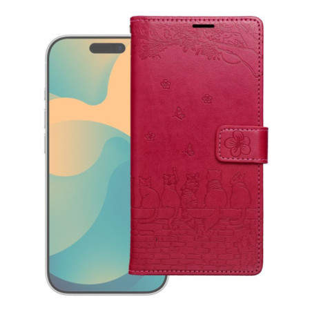 MEZZO Book case for Motorola G17 cats red