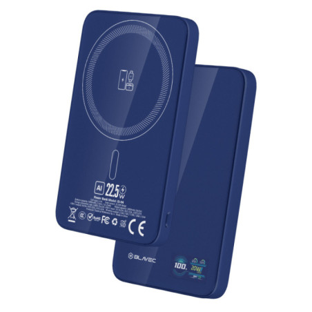 POWERBANK Blavec MagSafe-kompatibel SUPERSLIM 5000mAh 7,8mm blue