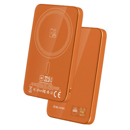 POWERBANK Blavec MagSafe-kompatibel SUPERSLIM 5000mAh 7,8mm orange