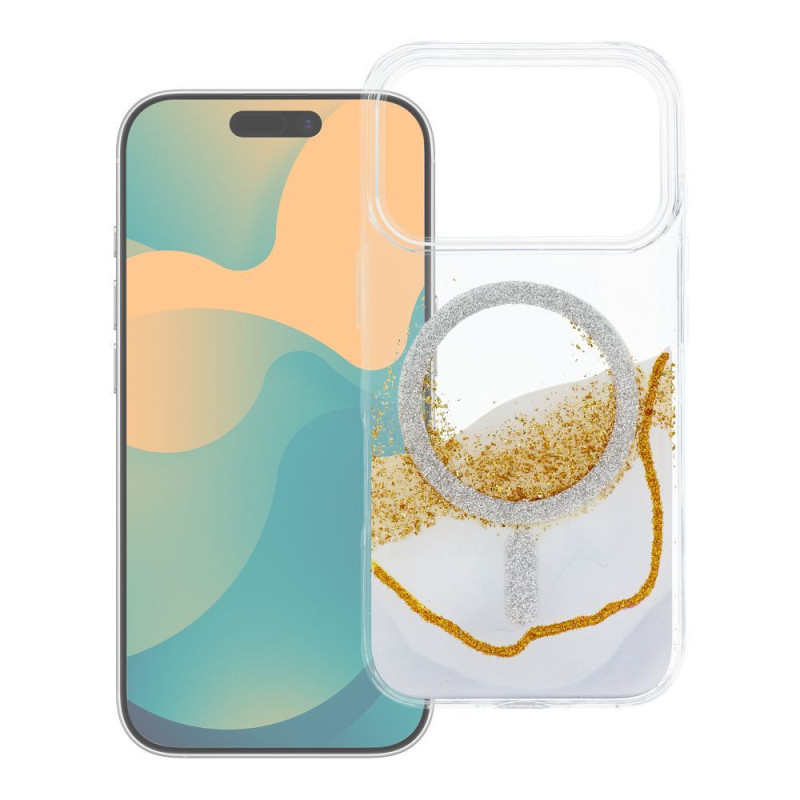 Case for iPhone 16 Golden compatible with MagSafe white Case for iPhone 16 Golden compatible with MagSafe white