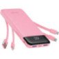 Powerbank 5V 3A 10000 mAh with built-in cables USB A / USB C / Lightning / Micro USB Charmast W1148 pink Powerbank 5V 3A 10000 mAh with built-in cables USB A / USB C / Lightning / Micro USB Charmast W1148 pink