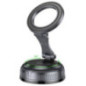 Car holder magnetic Hoco with adjustable suction cum H92 black metal gray