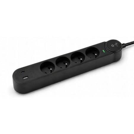 Extension cord 4 sockets + USB A + USB C Art FU915 3 m black