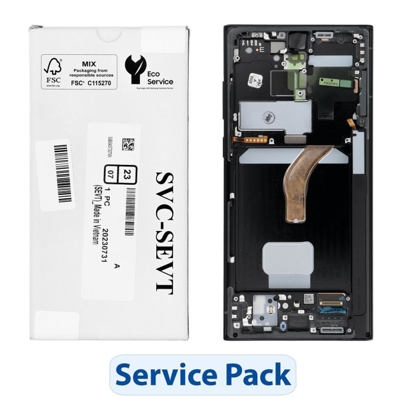 ServicePack LCD Display SAMSUNG S22 Ultra S908 Graphite GH82-27488E ServicePack LCD Display SAMSUNG S22 Ultra S908 Graphite GH82-27488E
