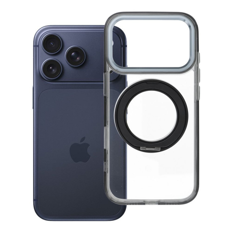 Case for iPhone 17 Pro / 18 Pro Frame Circle Stand compatible with MagSafe black