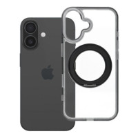 Case for iPhone 16 Frame Circle Stand compatible with MagSafe black