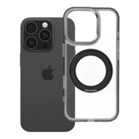 Case for iPhone 16 PRO Frame Circle Stand compatible with MagSafe black