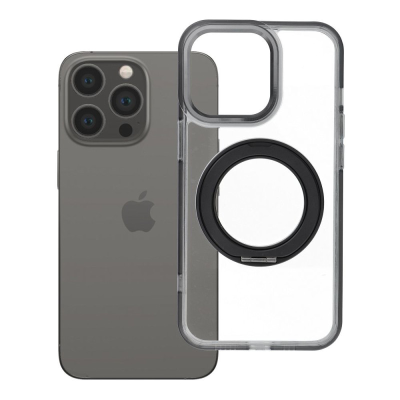 Case for iPhone 13 PRO Frame Circle Stand compatible with MagSafe black