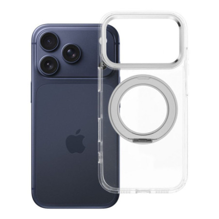 Case for iPhone 17 Pro / 18 Pro Frame Circle Stand compatible with MagSafe transparent