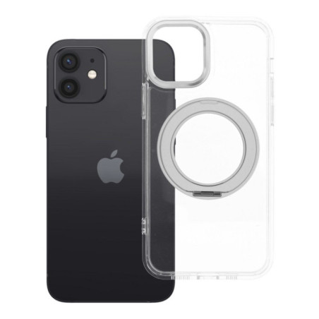 Case for iPhone 12 Frame Circle Stand compatible with MagSafe transparent