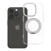 Case for iPhone 14 PRO Frame Circle Stand compatible with MagSafe transparent