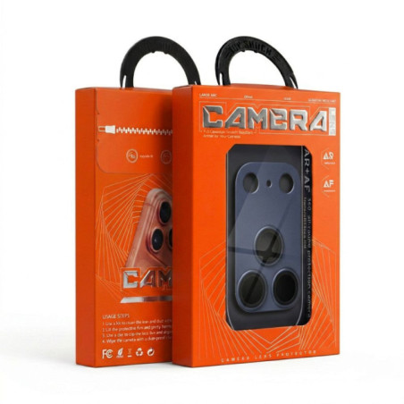 Tempered Glass Camera Lens for iPhone 17 PRO MAX AR+AF Full Metal blue