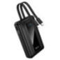 Powerbank 20000 mAh QC PD 22,5W with built-in cables USB C+ Lightning Hoco J162A black Powerbank 20000 mAh QC PD 22,5W with built-in cables USB C+ Lightning Hoco J162A black