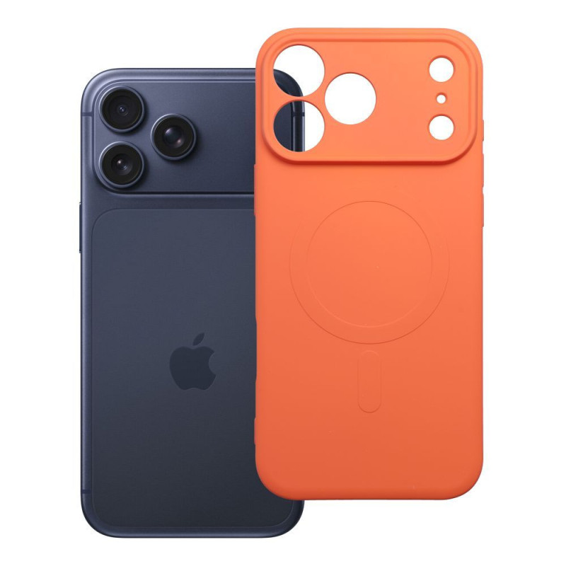 Case for iPhone 18 Pro Max / 17 Pro Max Silicone Mag Cover compatible with MagSafe (camera protection) orange Case for iPhone 18 Pro Max / 17 Pro Max Silicone Mag Cover compatible with MagSafe (camera protection) orange