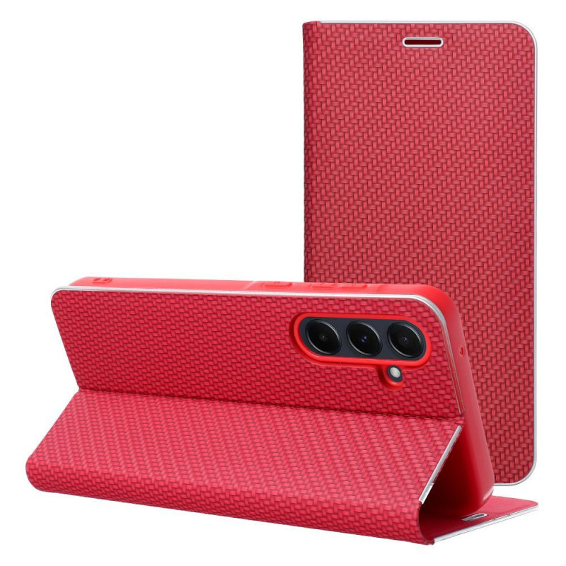 Flip case for Samsung S26 FE Luna Book Carbon red