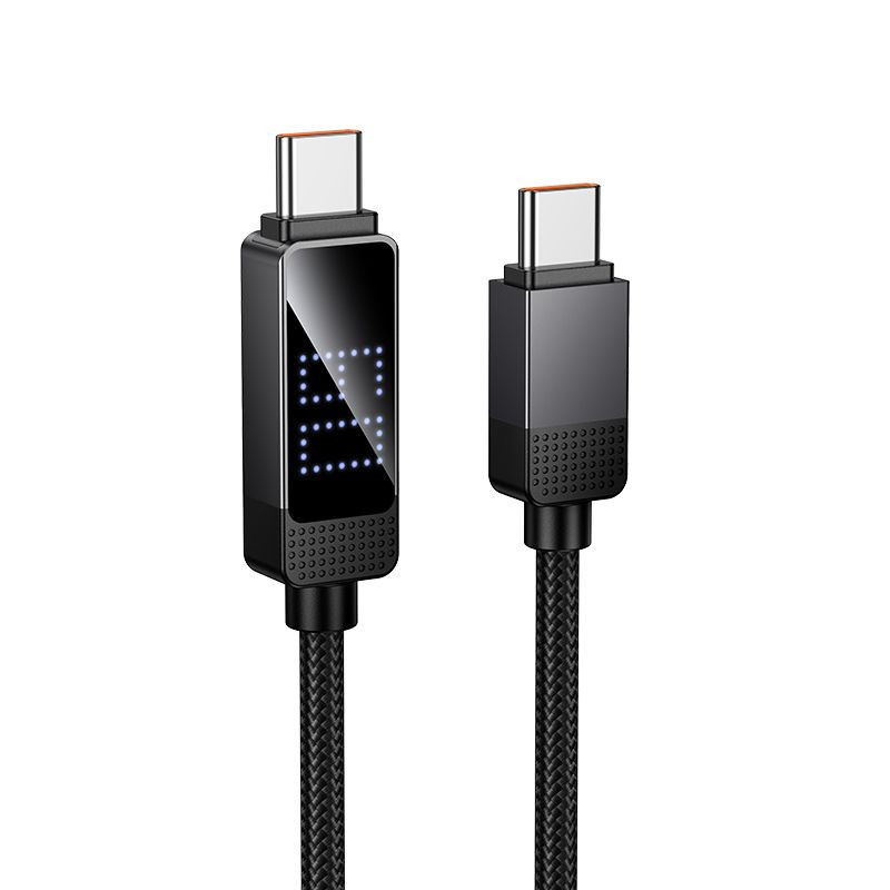 Cable USB C to USB C Hoco 3A 60W with Dpot Matrix LCD 1 m U154 black Cable USB C to USB C Hoco 3A 60W with Dpot Matrix LCD 1 m U154 black