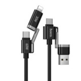 Cable 4w1 USB A/USB C do USB C/Lightning Hoco 3A 60W 1