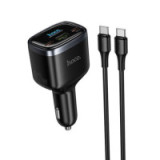 Car charger Hoco USB A + 2xUSB C PD QC3.0 93W with USB C to C cable Z70 black