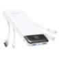Powerbank Charmast W1148 5V 3A 10000 mAh with built-in cables USB A / USB C / Lightning / Micro USB White Powerbank Charmast W1148 5V 3A 10000 mAh with built-in cables USB A / USB C / Lightning / Micro USB White