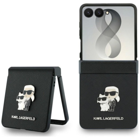 KARL LAGERFELD case for SAMSUNG GALAXY Z FLIP 8 (Karl&Choupette Saffiano Pins) black