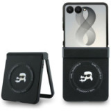 KARL LAGERFELD case for SAMSUNG GALAXY Z FLIP 8 compatible with MagSafe (Karl&Choupette Saffiano Pins) black