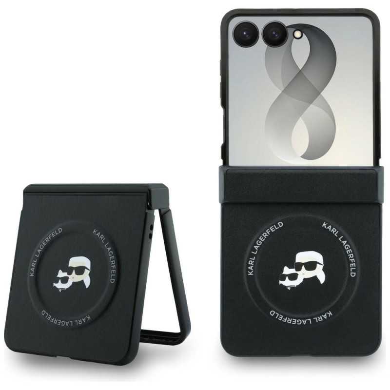 KARL LAGERFELD case for SAMSUNG GALAXY Z FLIP 8 compatible with MagSafe (Karl&Choupette Saffiano Pins) black KARL LAGERFELD case for SAMSUNG GALAXY Z FLIP 8 compatible with MagSafe (Karl&Choupette Saffiano Pins) black